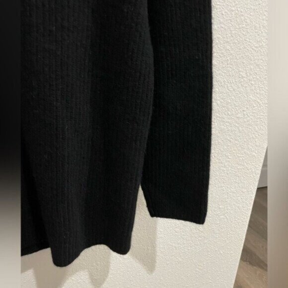 Vintage Black Lambswool Academia Cardigan Fisherman Grandpacore Boho Soft - Picture 4 of 6